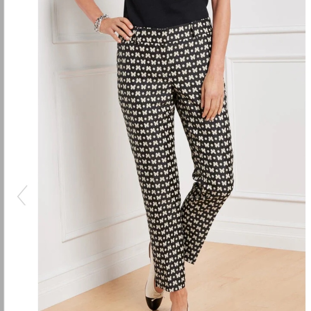 Talbots Butterfly Jacquard Hampshire Ankle‎ Pant Size 12P